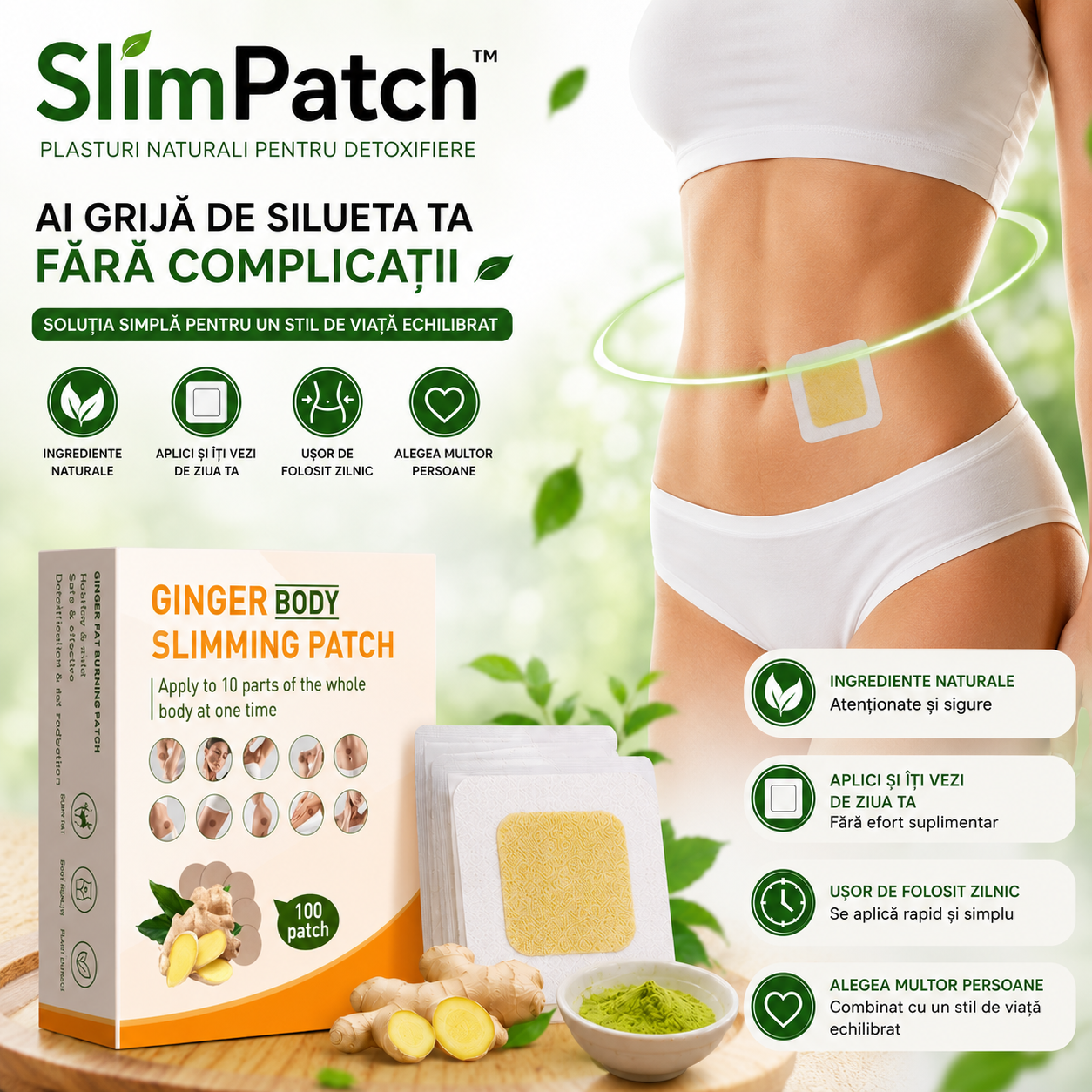 Plasturi Naturali Pentru Detoxifiere-  SlimPatch™