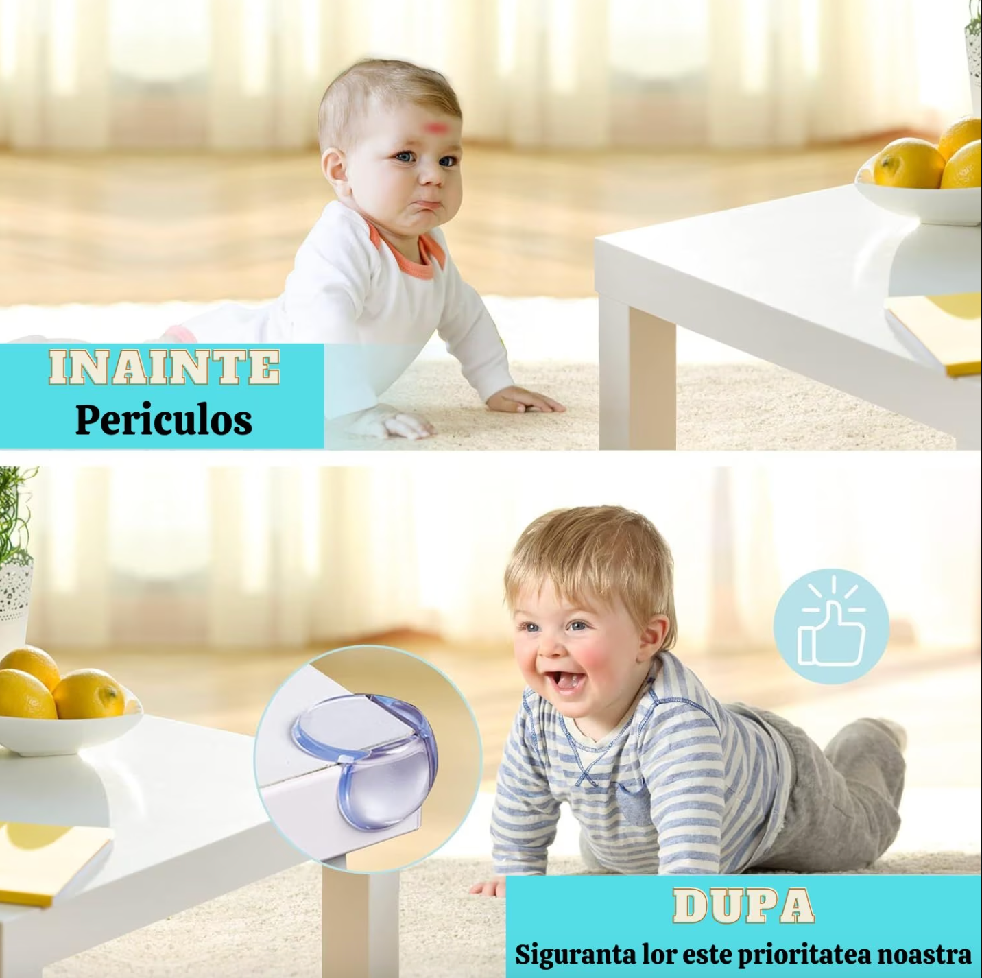Set 4 Protectii Colturi KidHero™