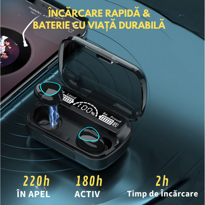 Casti Wireless TWS M10, Microfon, Display Digital, Waterproof